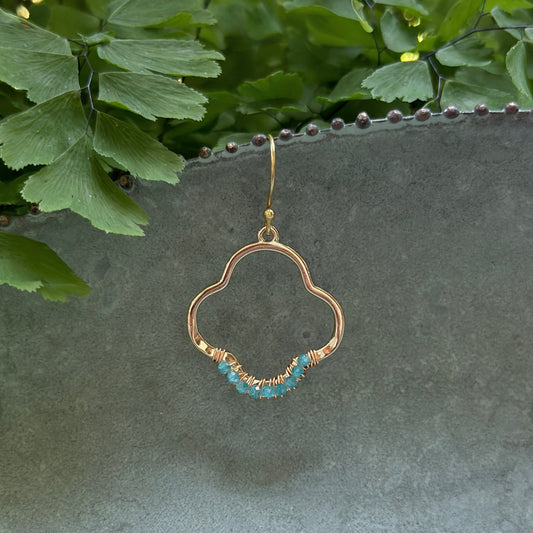 Ocean Agate Mini Clover Earrings