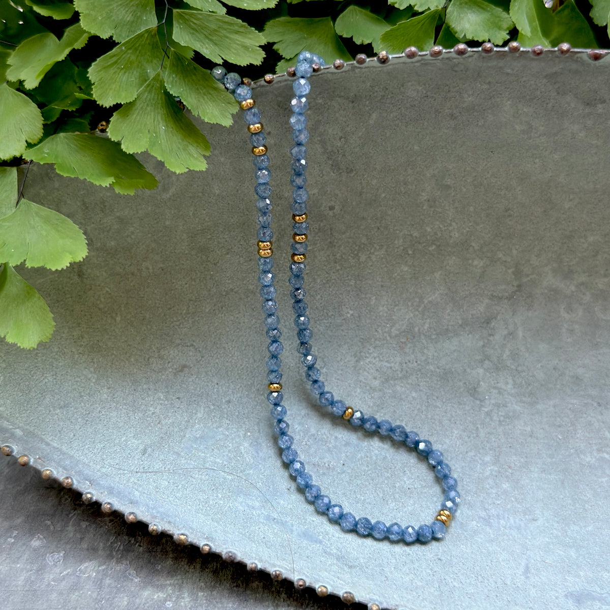 Airforce Blue Quartz Gemstone Necklace