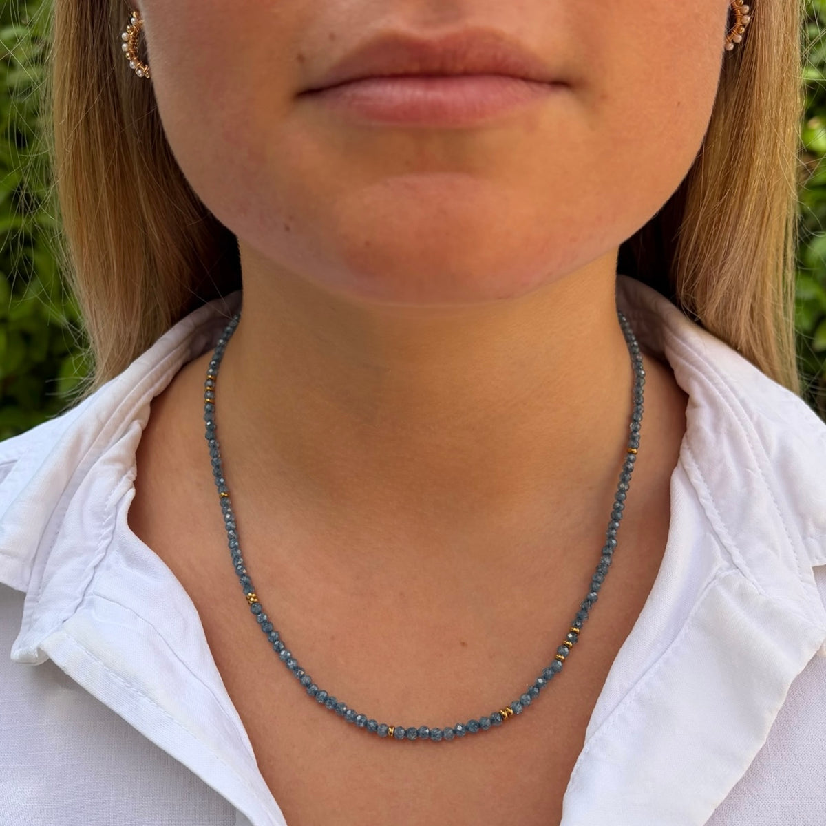 Airforce Blue Quartz Gemstone Necklace