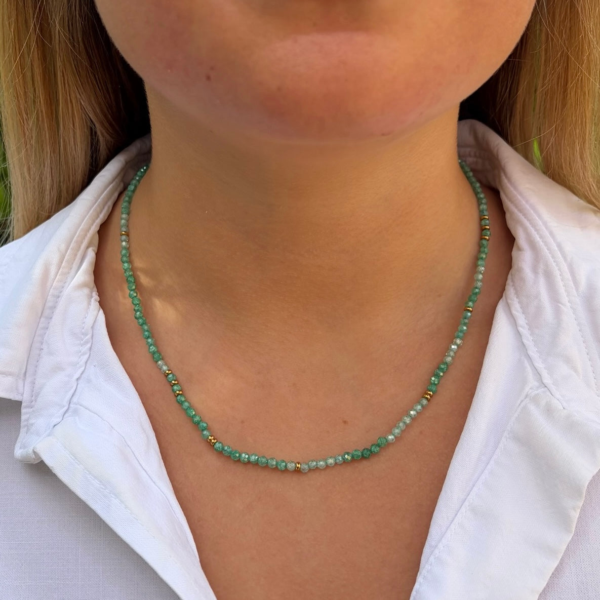 Mint Green Jade Gemstone Necklace