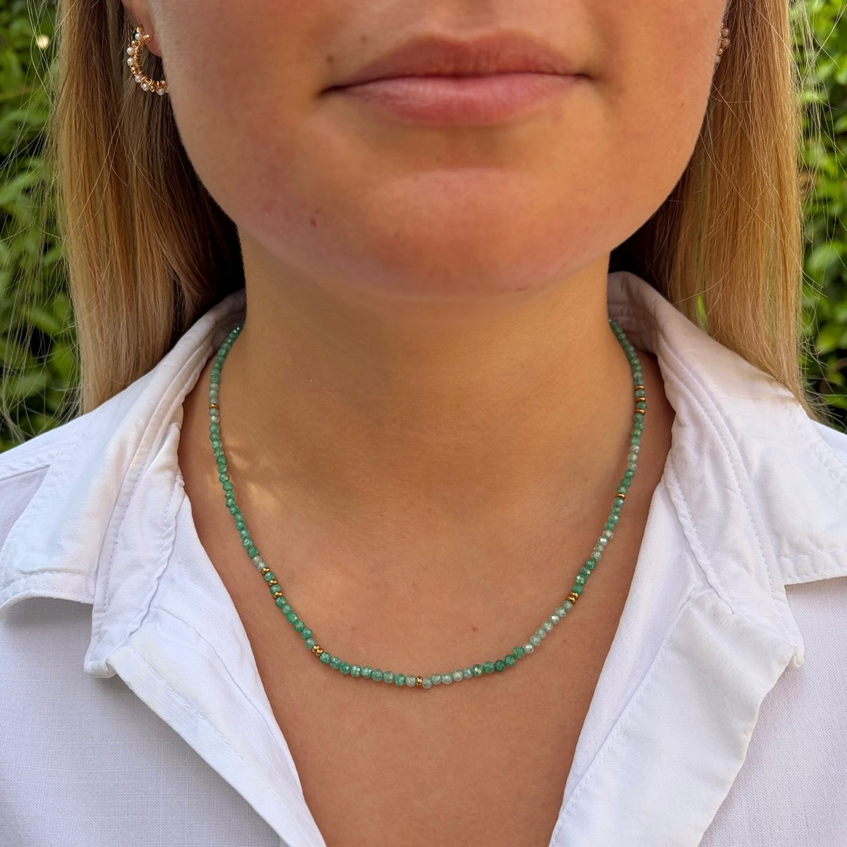 Mint Green Jade Gemstone Necklace