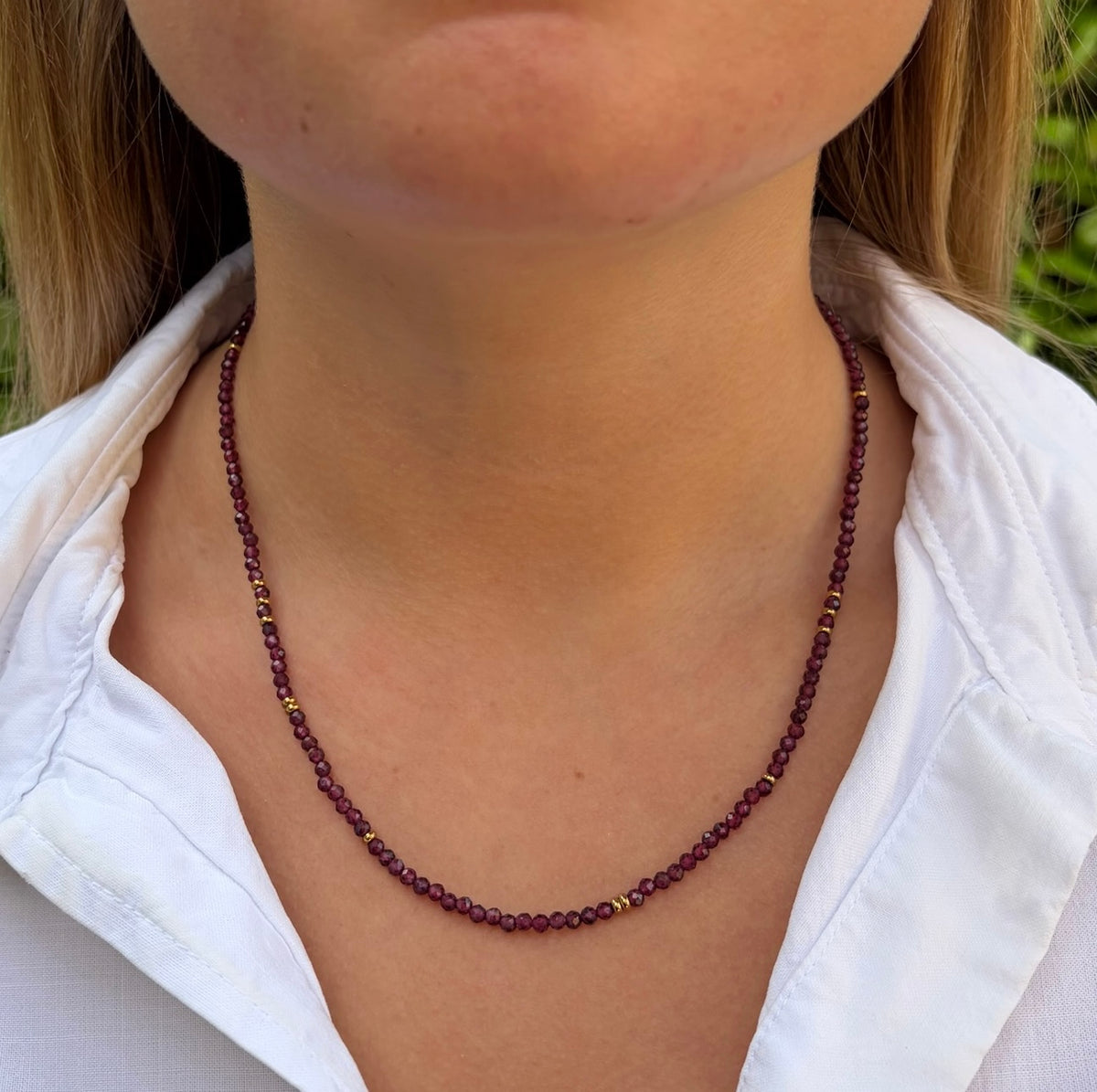 Burgundy Garnet Gemstone Necklace