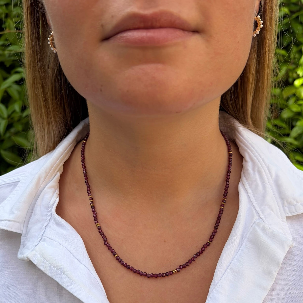 Burgundy Garnet Gemstone Necklace