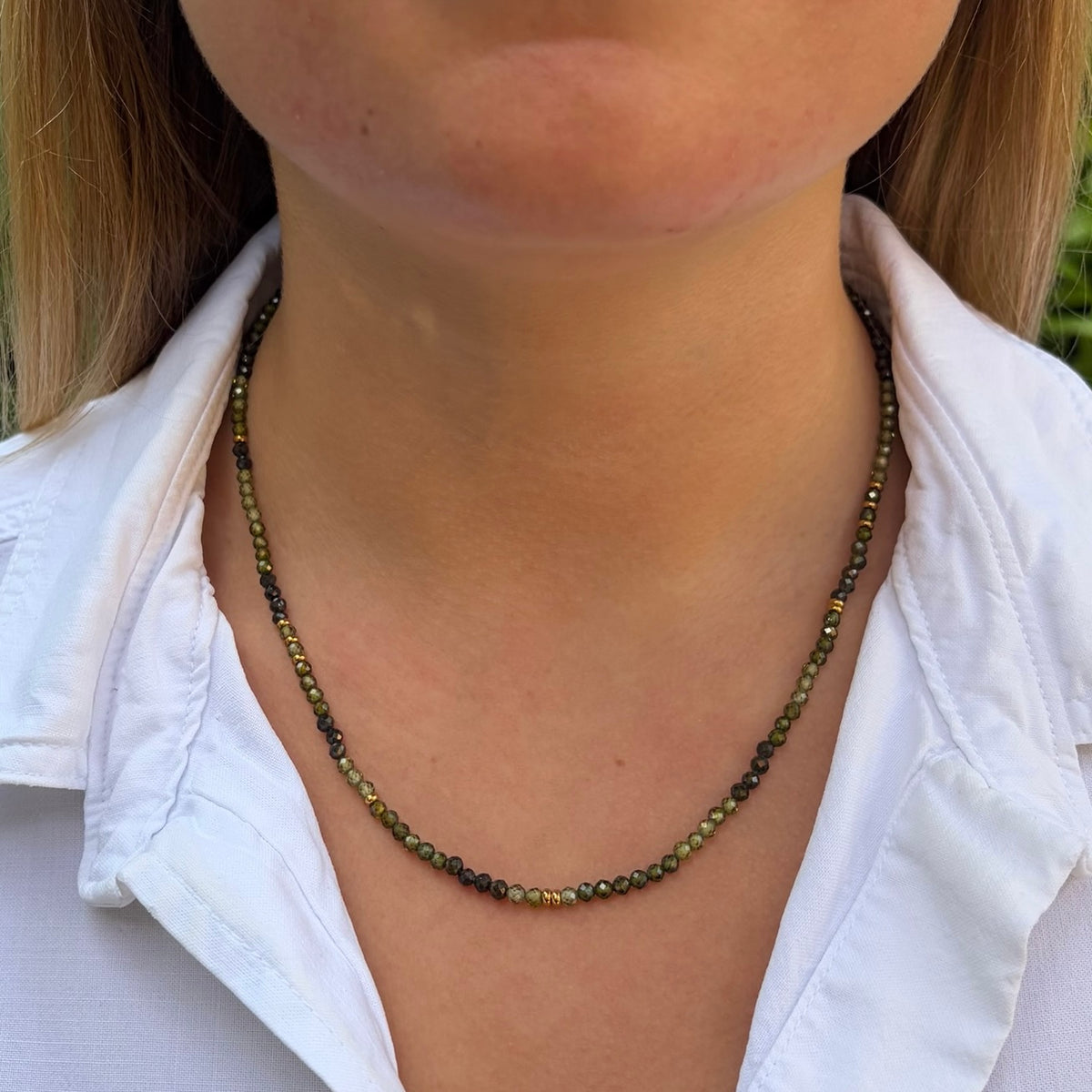 Olive Green Peridot Gemstone Necklace