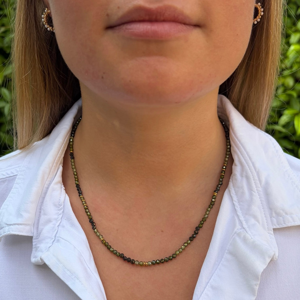 Olive Green Peridot Gemstone Necklace