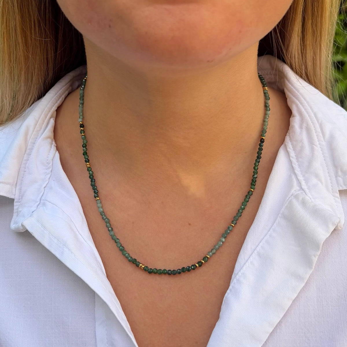 Winter Green Tourmaline Gemstone Necklace