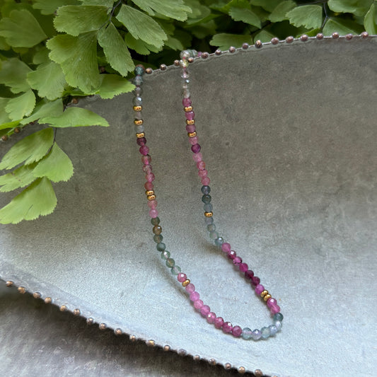 Watermelon Tourmaline Gemstone Necklace