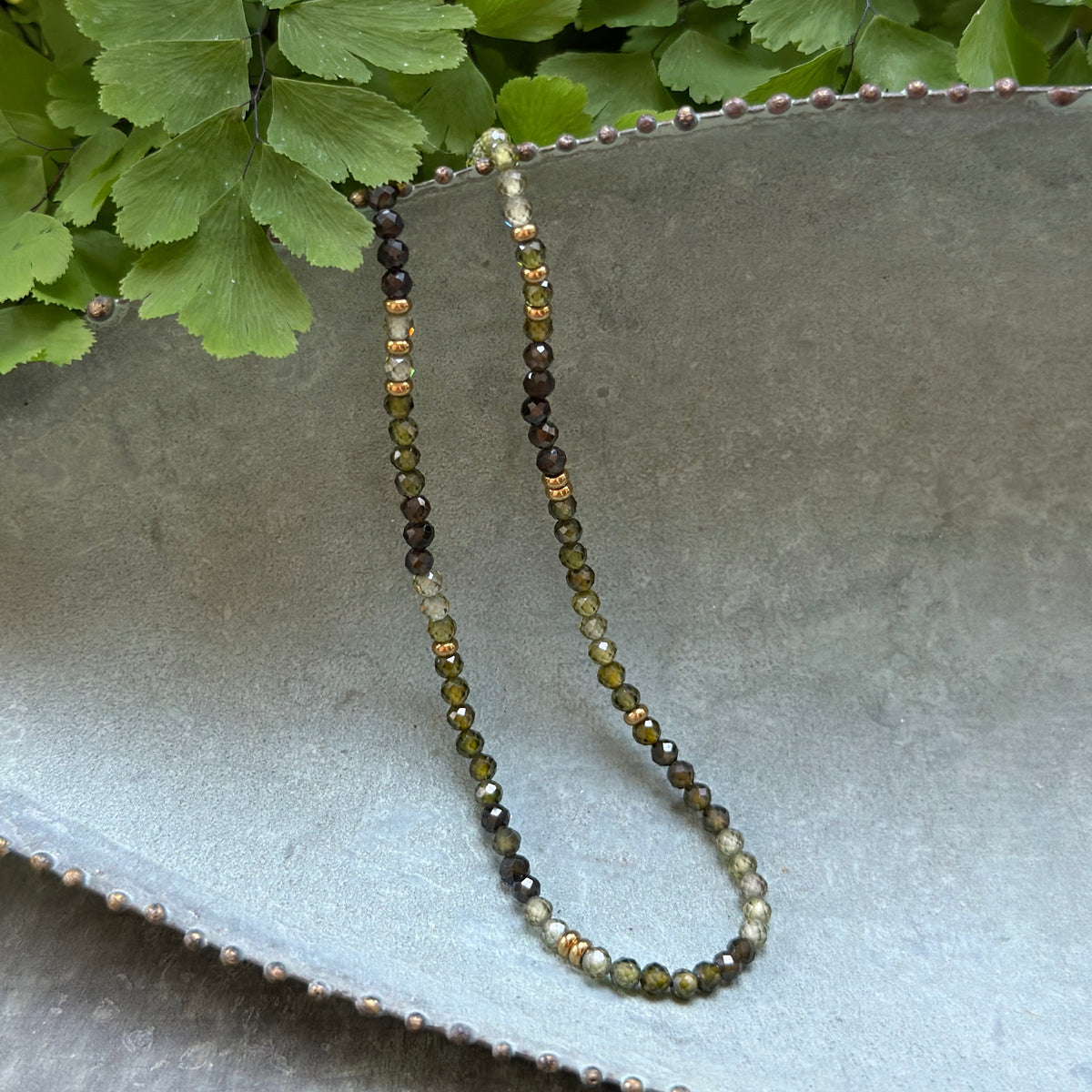 Olive Green Peridot Gemstone Necklace
