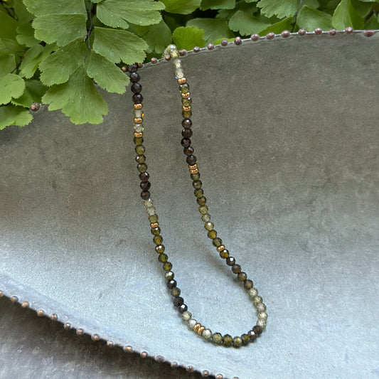 Olive Green Peridot Gemstone Necklace