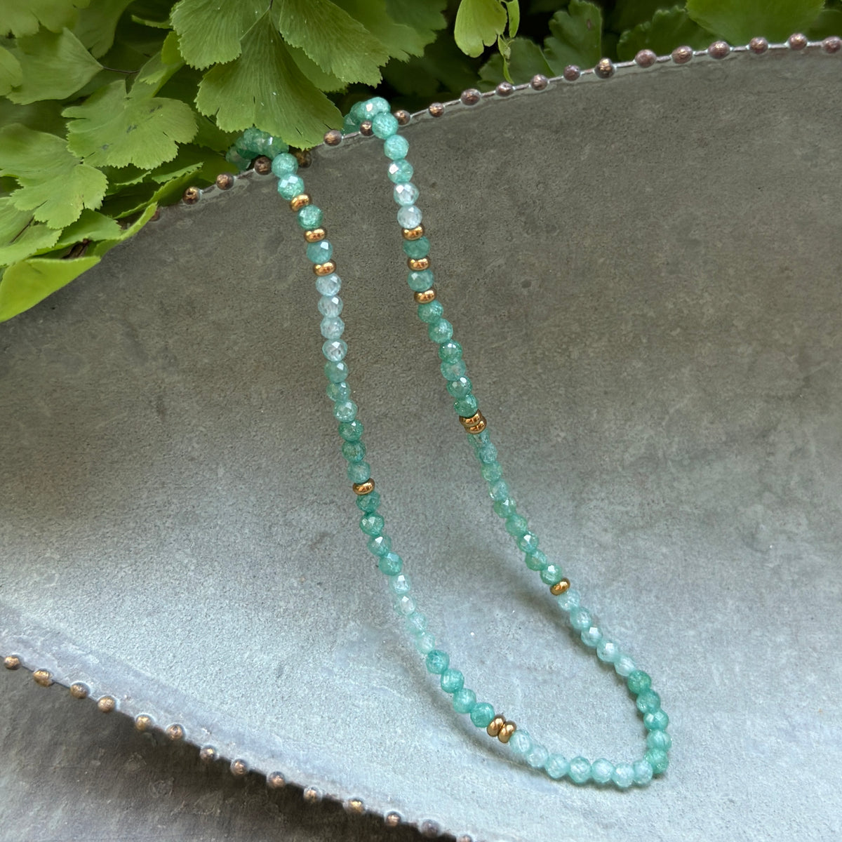Mint Green Jade Gemstone Necklace