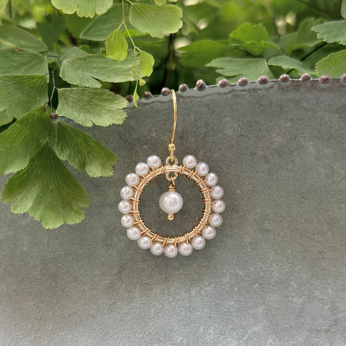 Freshwater Pearl Mini Round & Pearl Drop Beaded Earrings