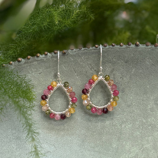 Berry Mini Teardrop Earrings (Silver)