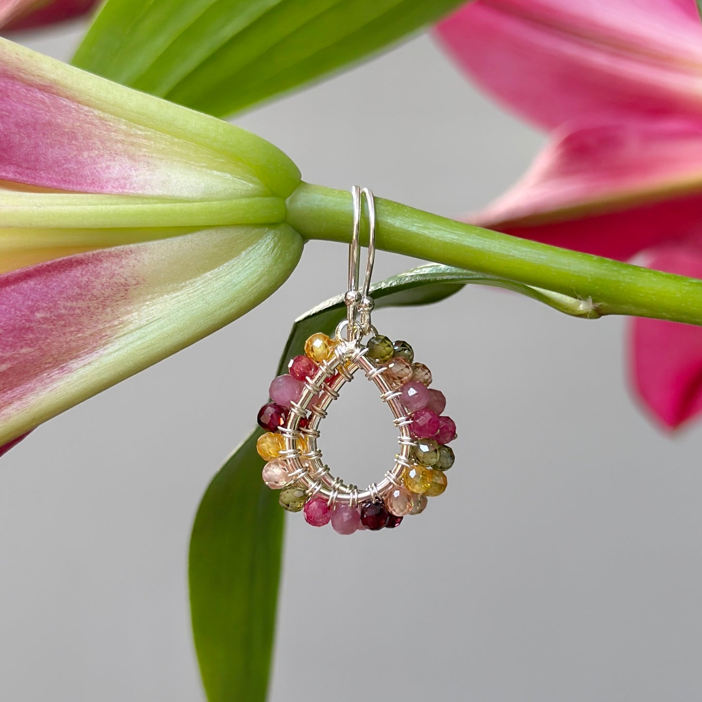Berry Mini Teardrop Earrings (Silver)