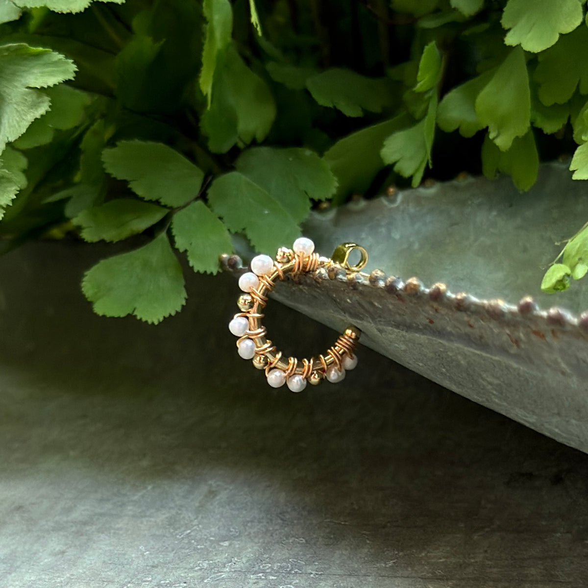 Freshwater Pearl Mini Bobble Hoop Beaded Earrings