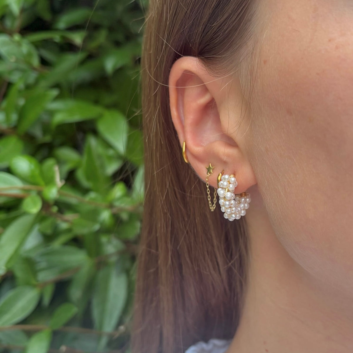 Freshwater Pearl Wrapped Mini Hoops