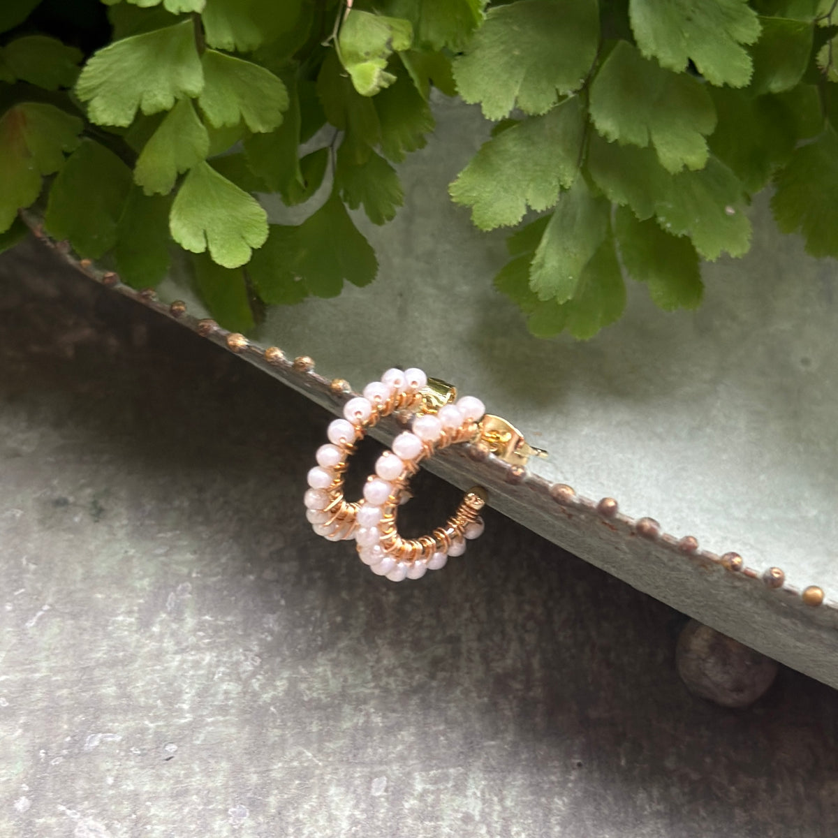 Fine Freshwater Pearl Mini Hoop Beaded Earrings