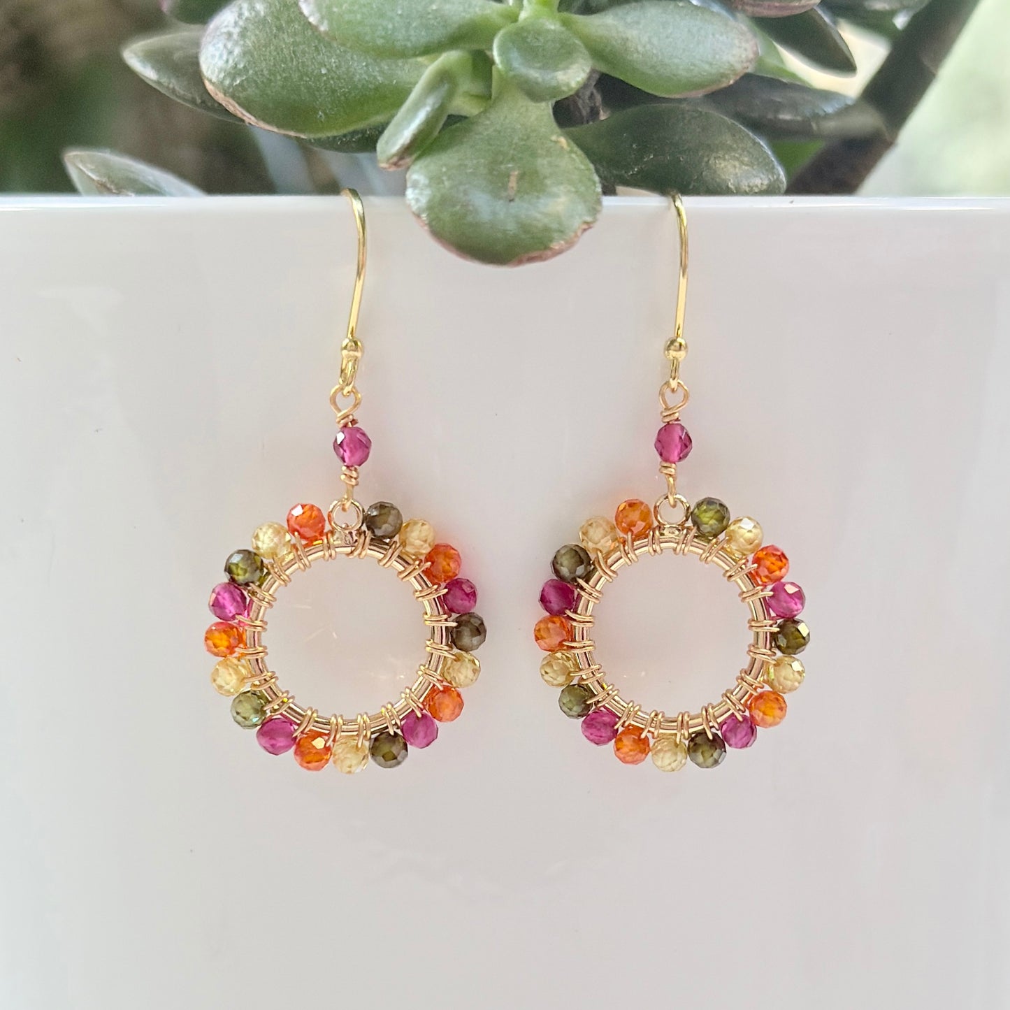 Tutti Frutti Mini Round Beaded Earrings