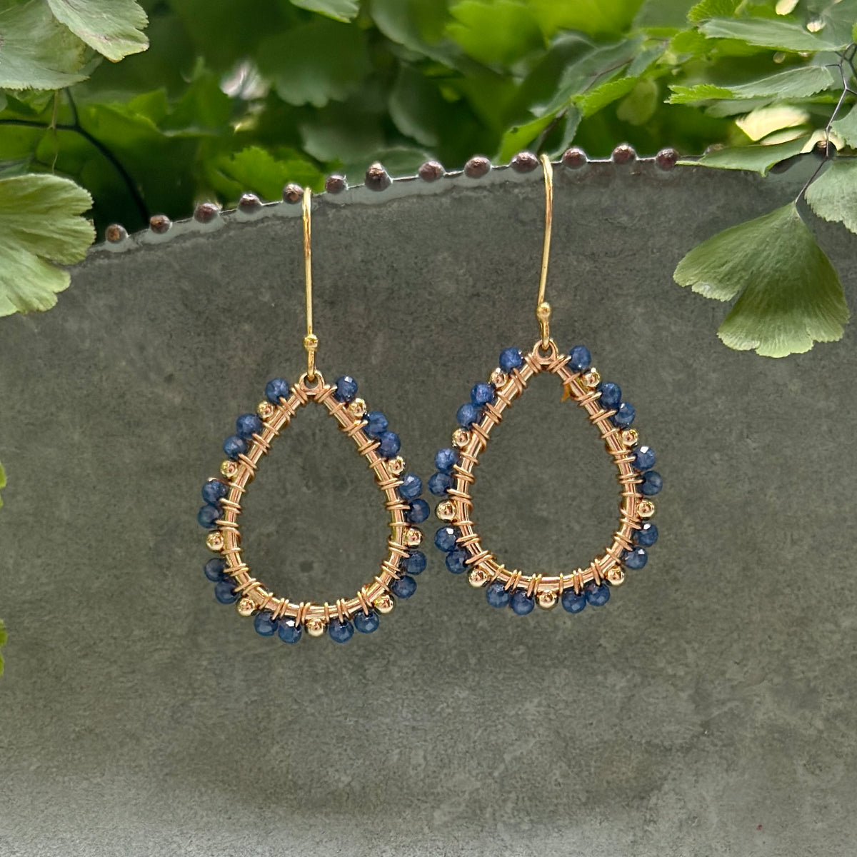 Royal Blue Quartz Mini+ Bobble Teardrop Earrings