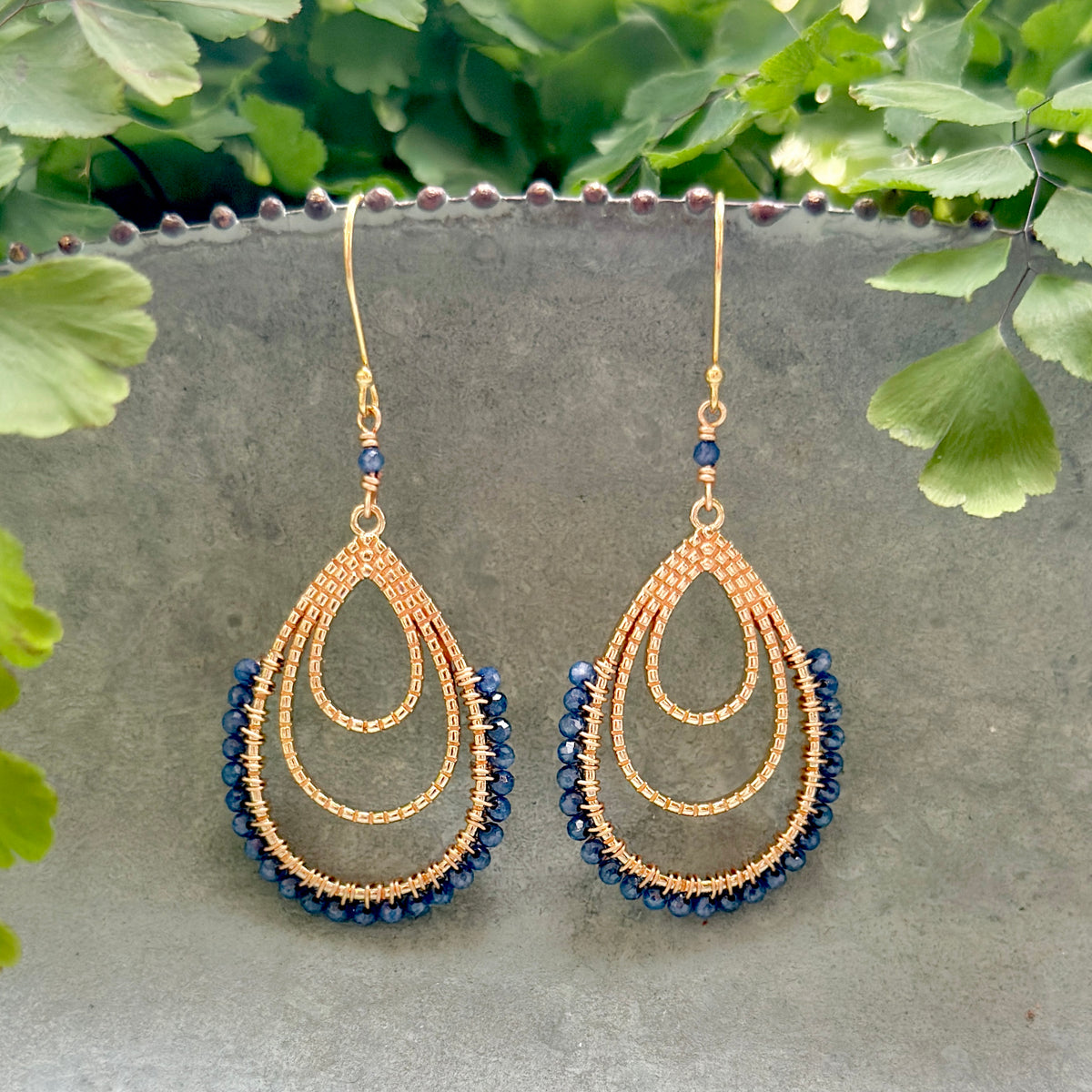 Royal Blue Quartz Verona Teardrop Earrings