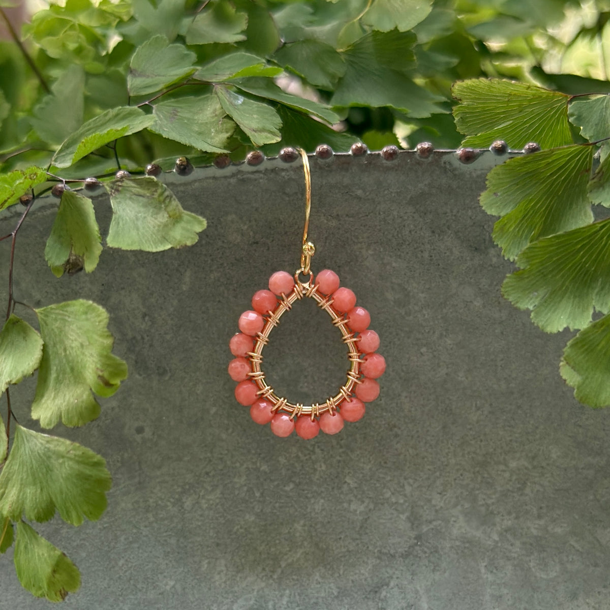 Coral Mini Teardrop Earrings