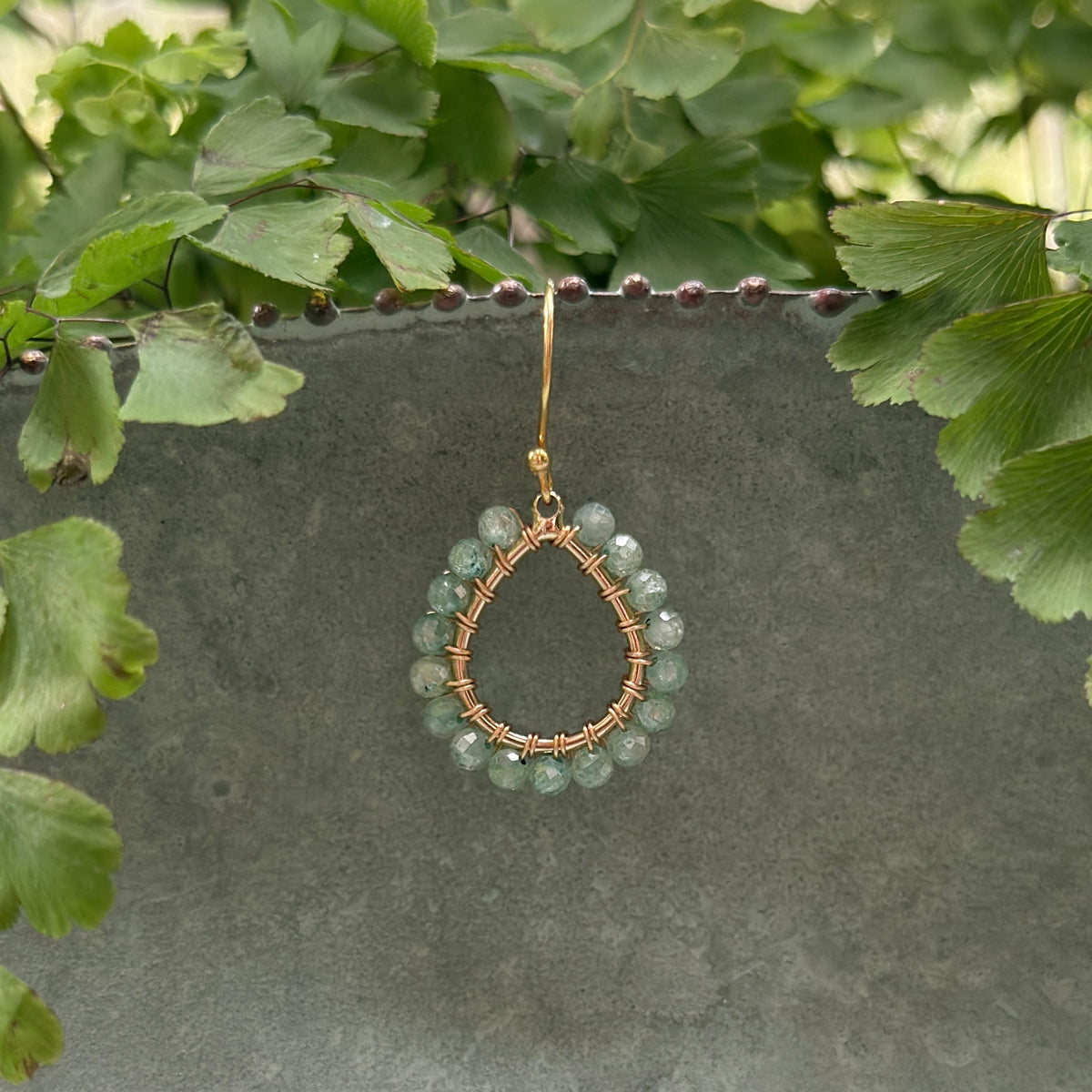 Pale Mint Green Jade Mini Teardrop Earrings