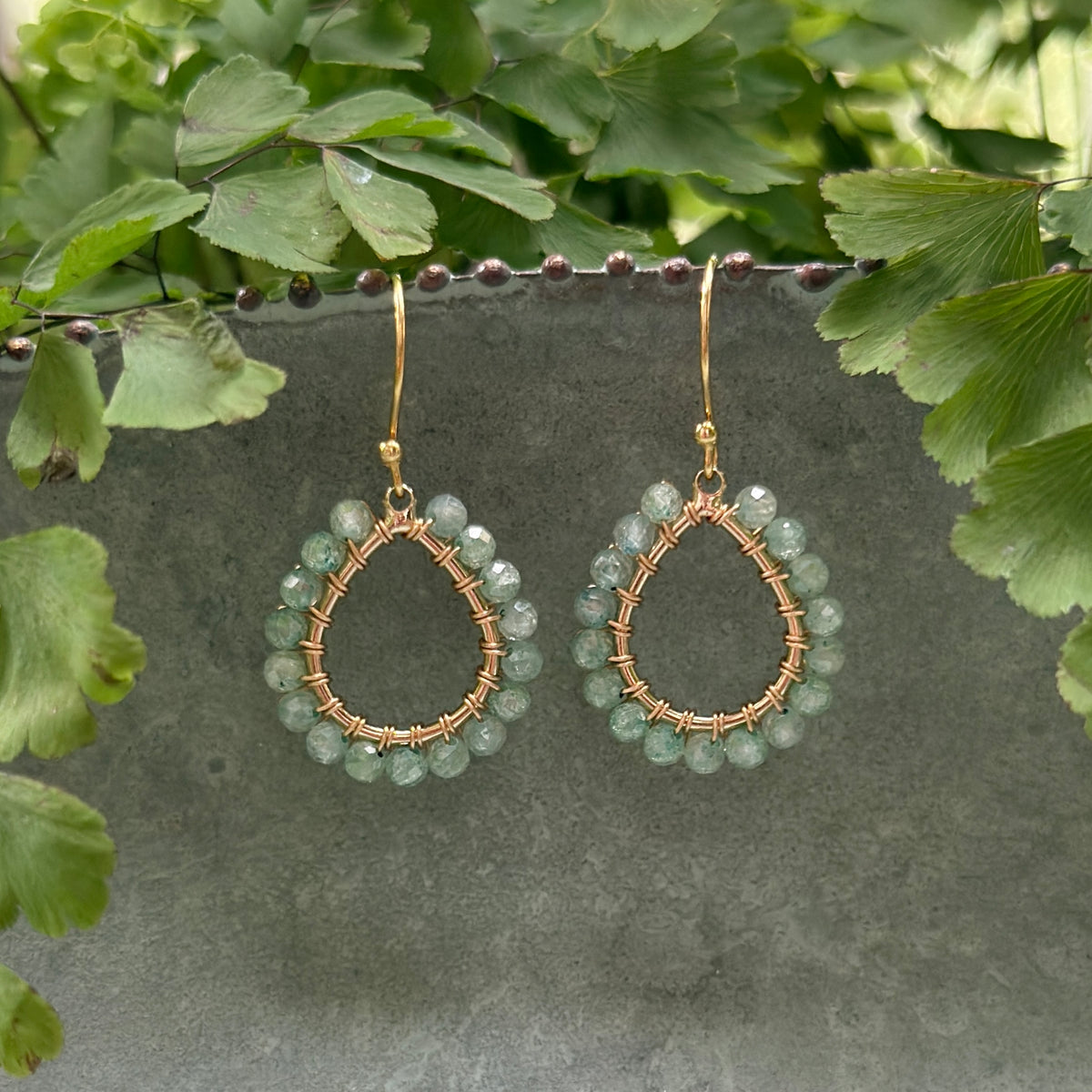 Pale Mint Green Jade Mini Teardrop Earrings