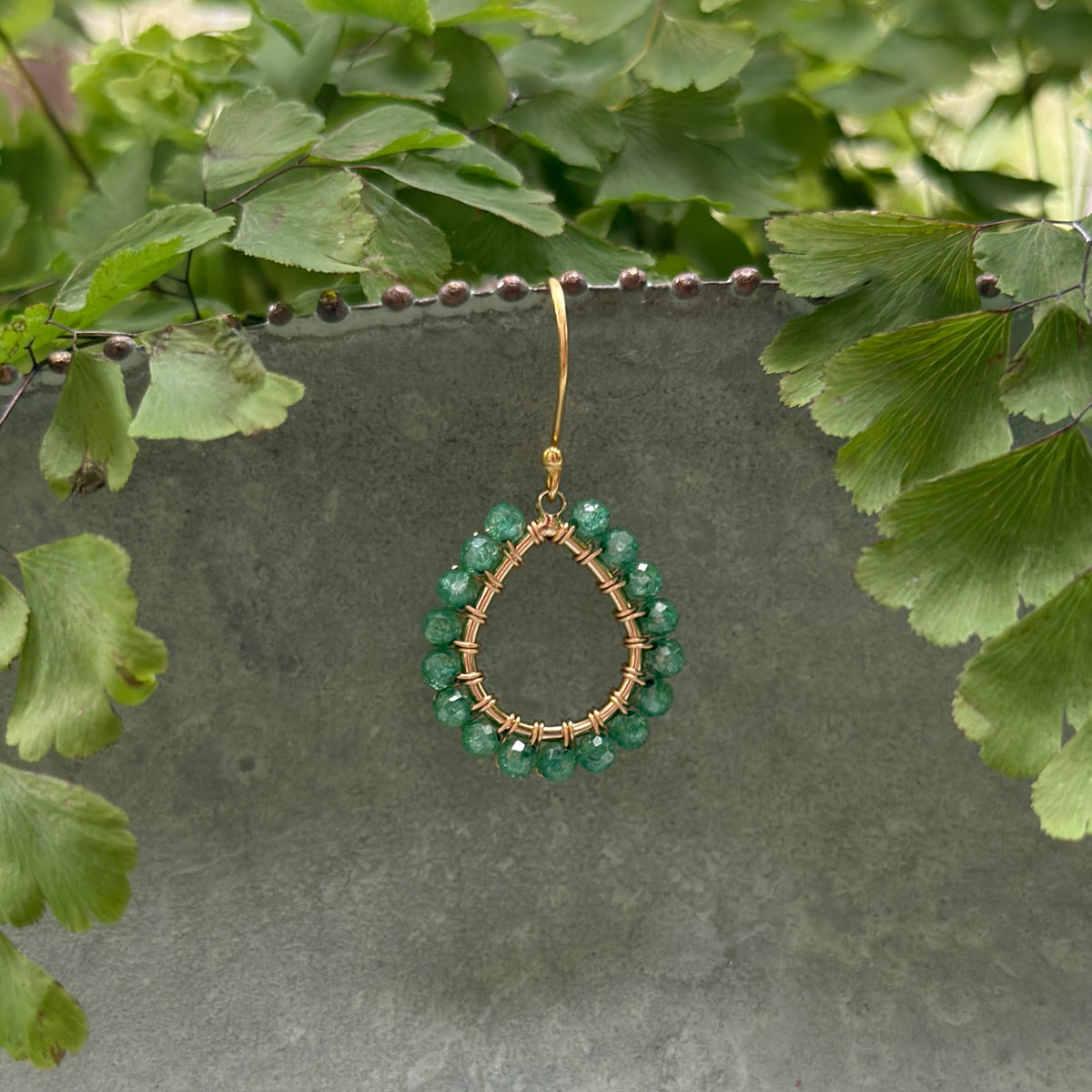 Mint Green Jade Mini Teardrop Earrings