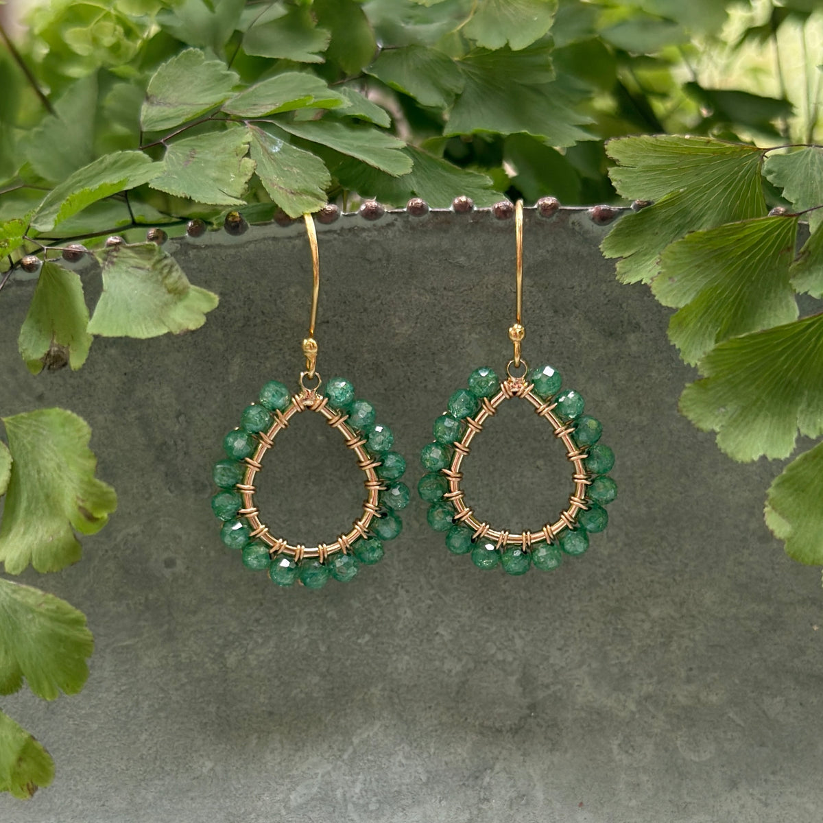 Mint Green Jade Mini Teardrop Earrings