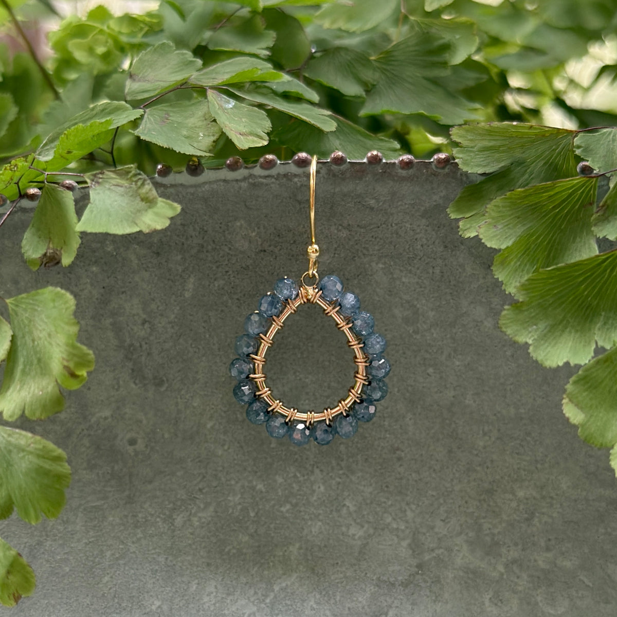 Airforce Blue Quartz Mini Teardrop Earrings