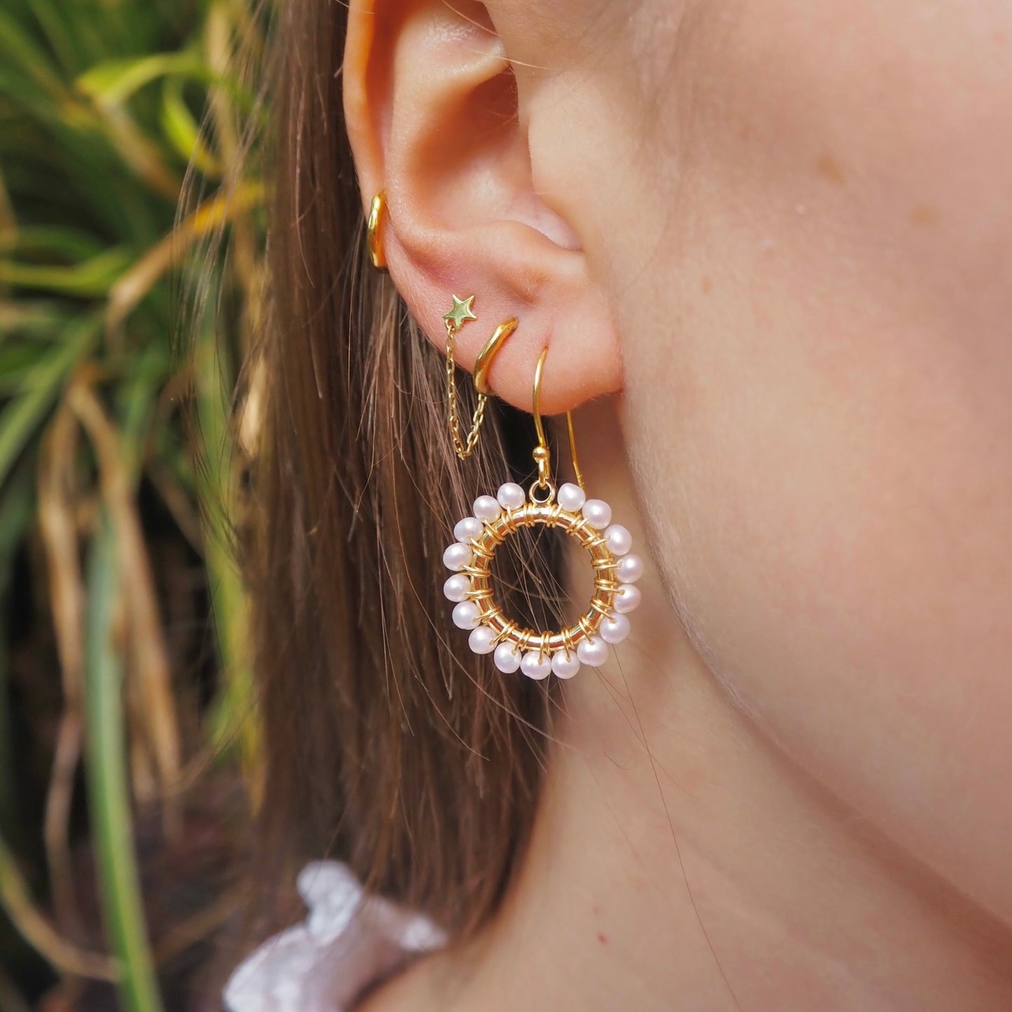 Freshwater Pearl Mini Round Beaded Earrings