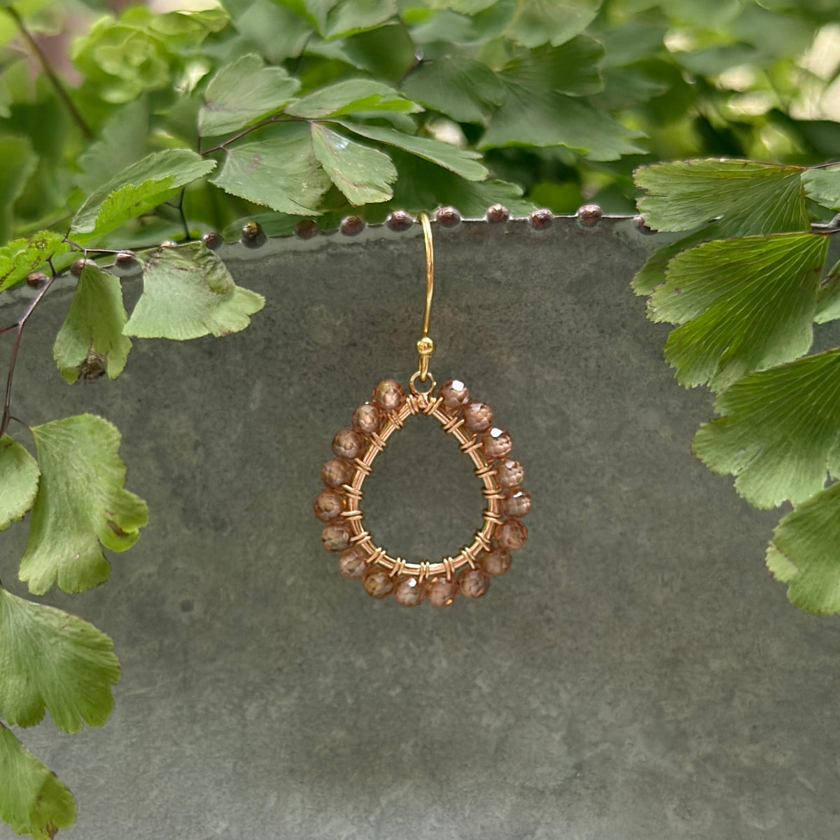 Champagne Quartz Mini Teardrop Earrings