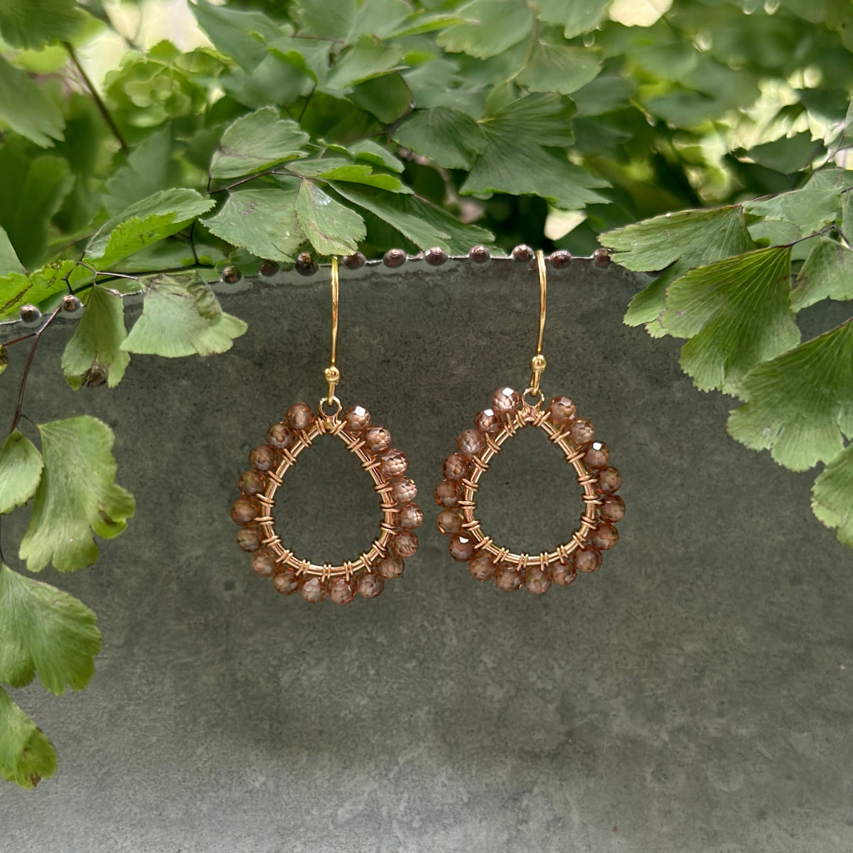 Champagne Quartz Mini Teardrop Earrings