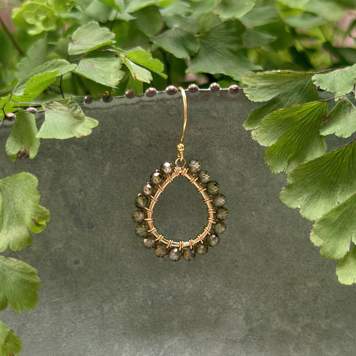 Olive Green Peridot Mini Teardrop Earrings