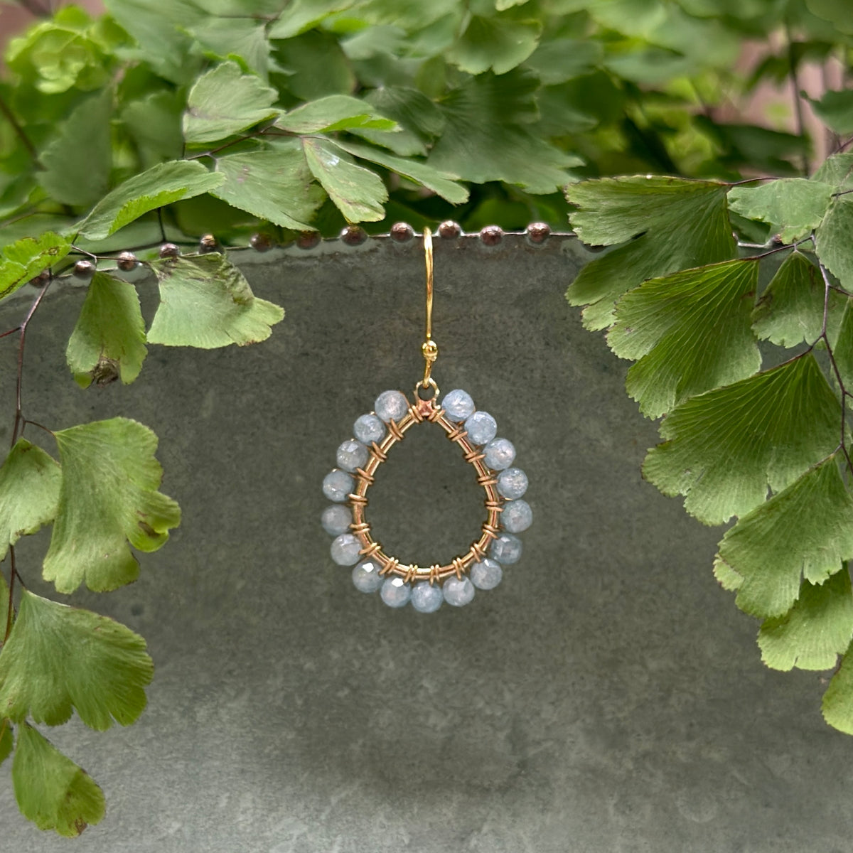Powder Blue Quartz Mini Teardrop Earrings