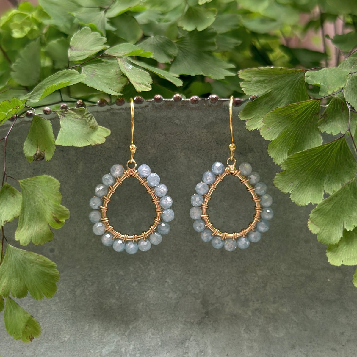 Powder Blue Quartz Mini Teardrop Earrings