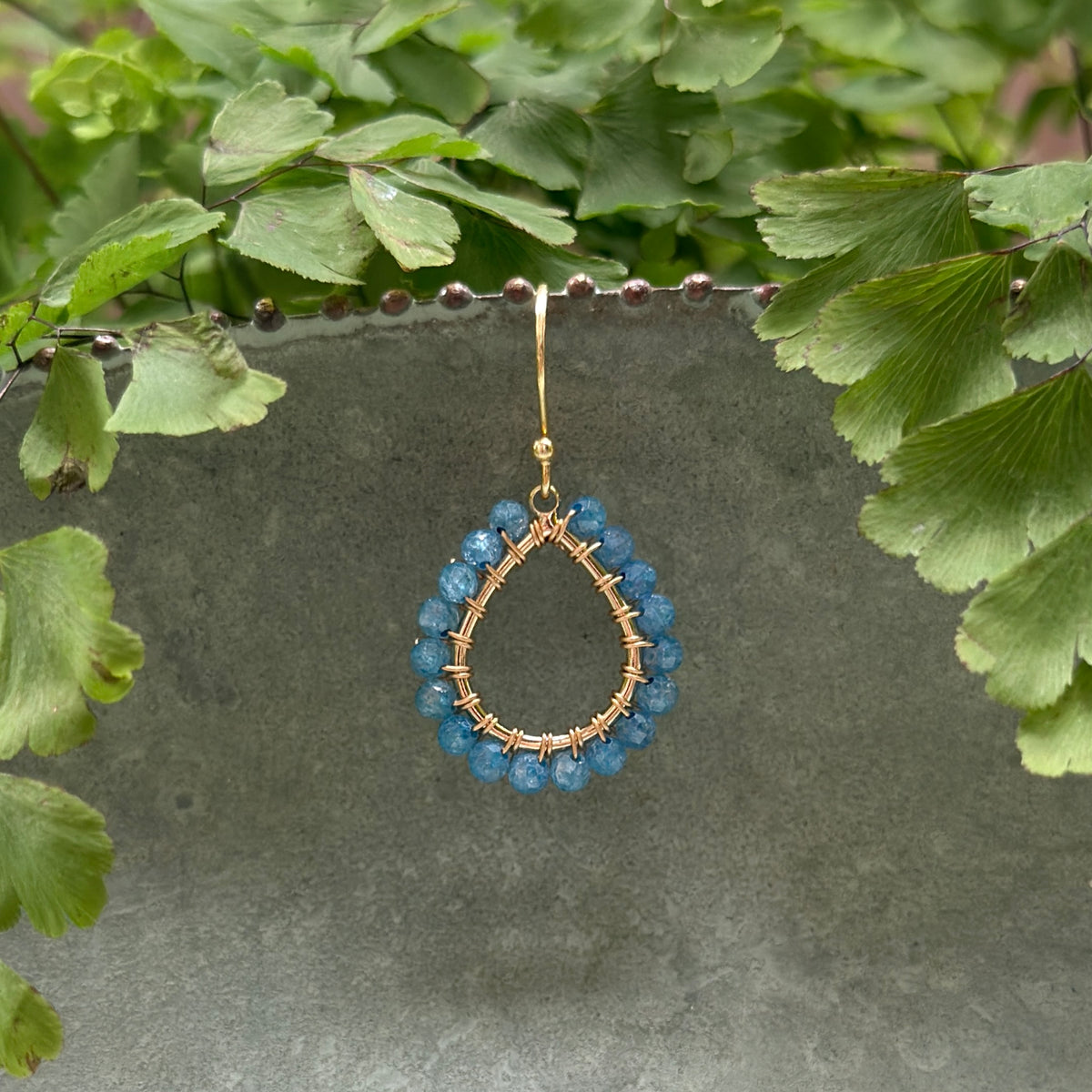 Cornflower Blue Kyanite Mini Teardrop Earrings