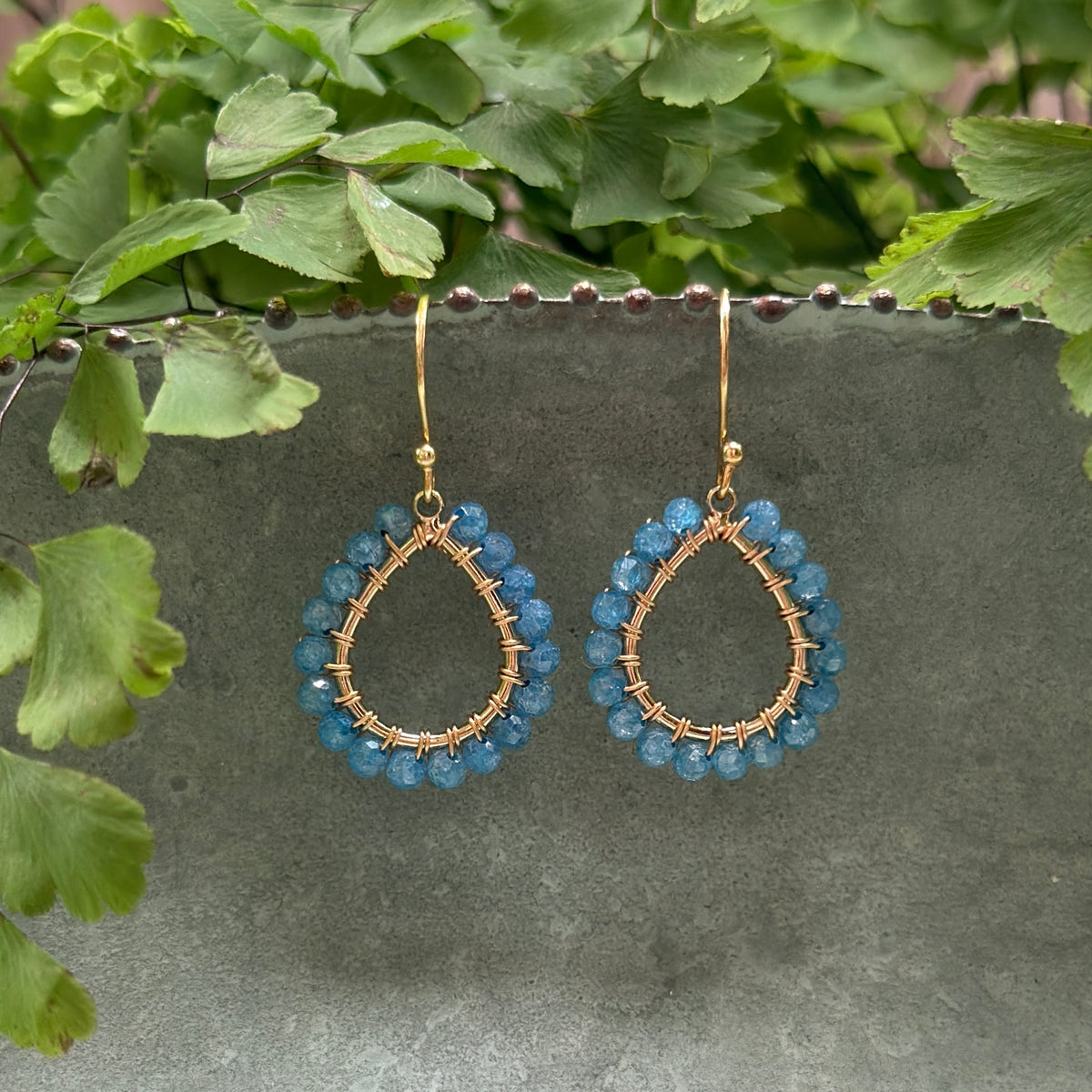 Cornflower Blue Kyanite Mini Teardrop Earrings