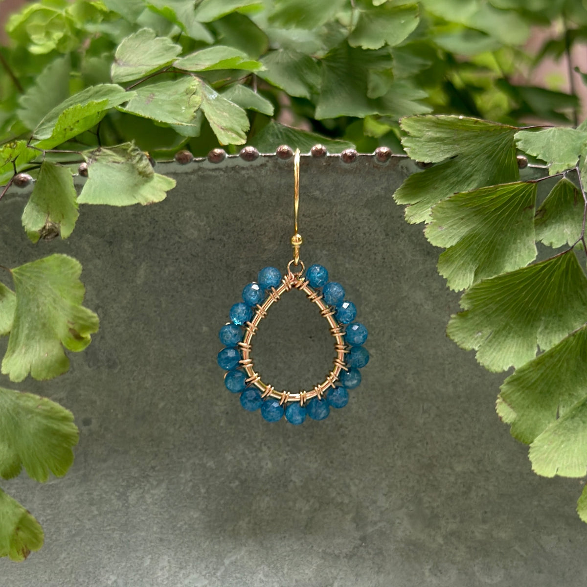 Dark Cornflower Blue Kyanite Mini Teardrop Earrings