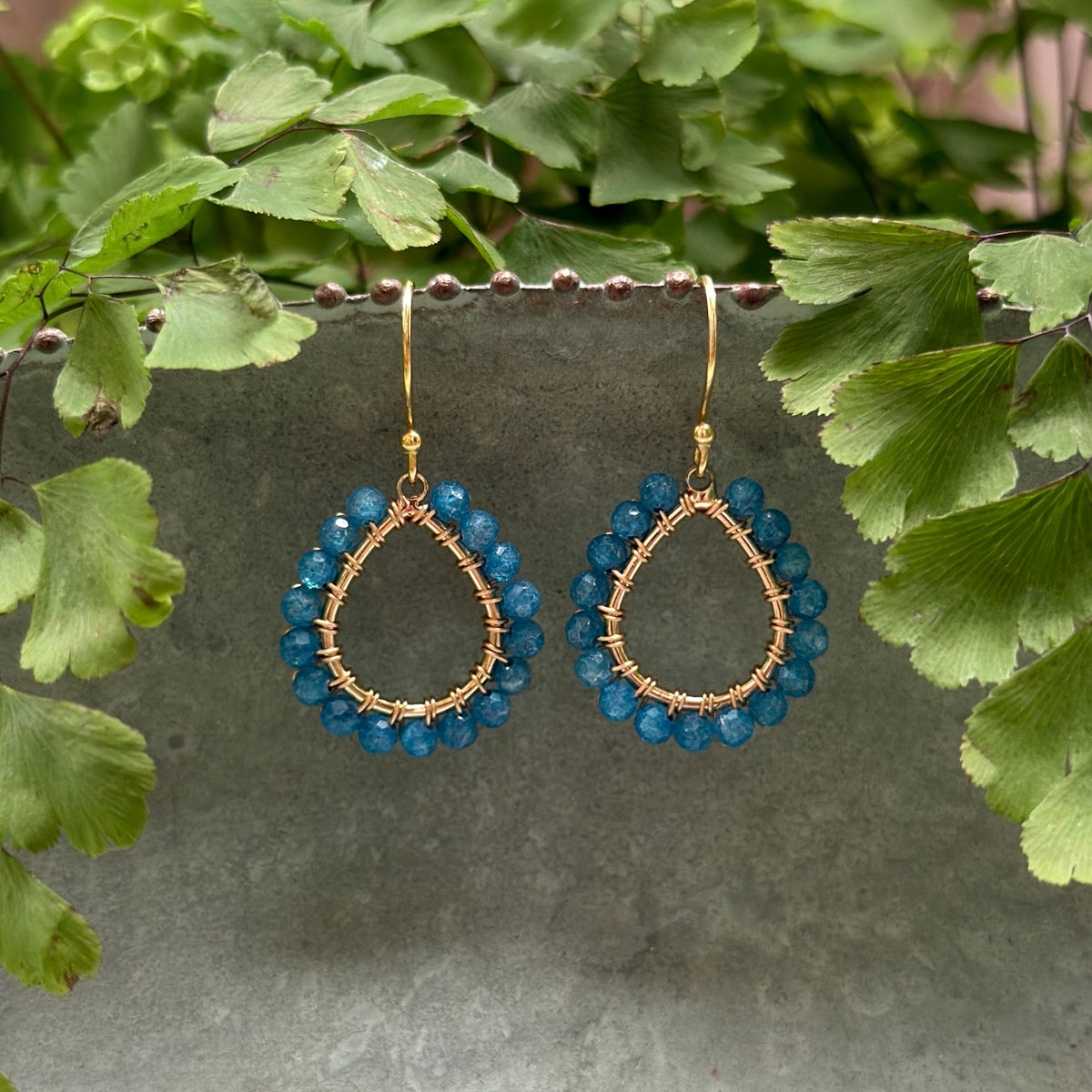 Dark Cornflower Blue Kyanite Mini Teardrop Earrings