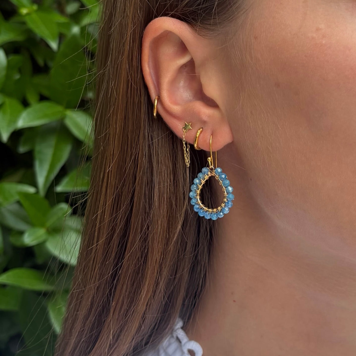 Cornflower Blue Kyanite Mini Teardrop Earrings