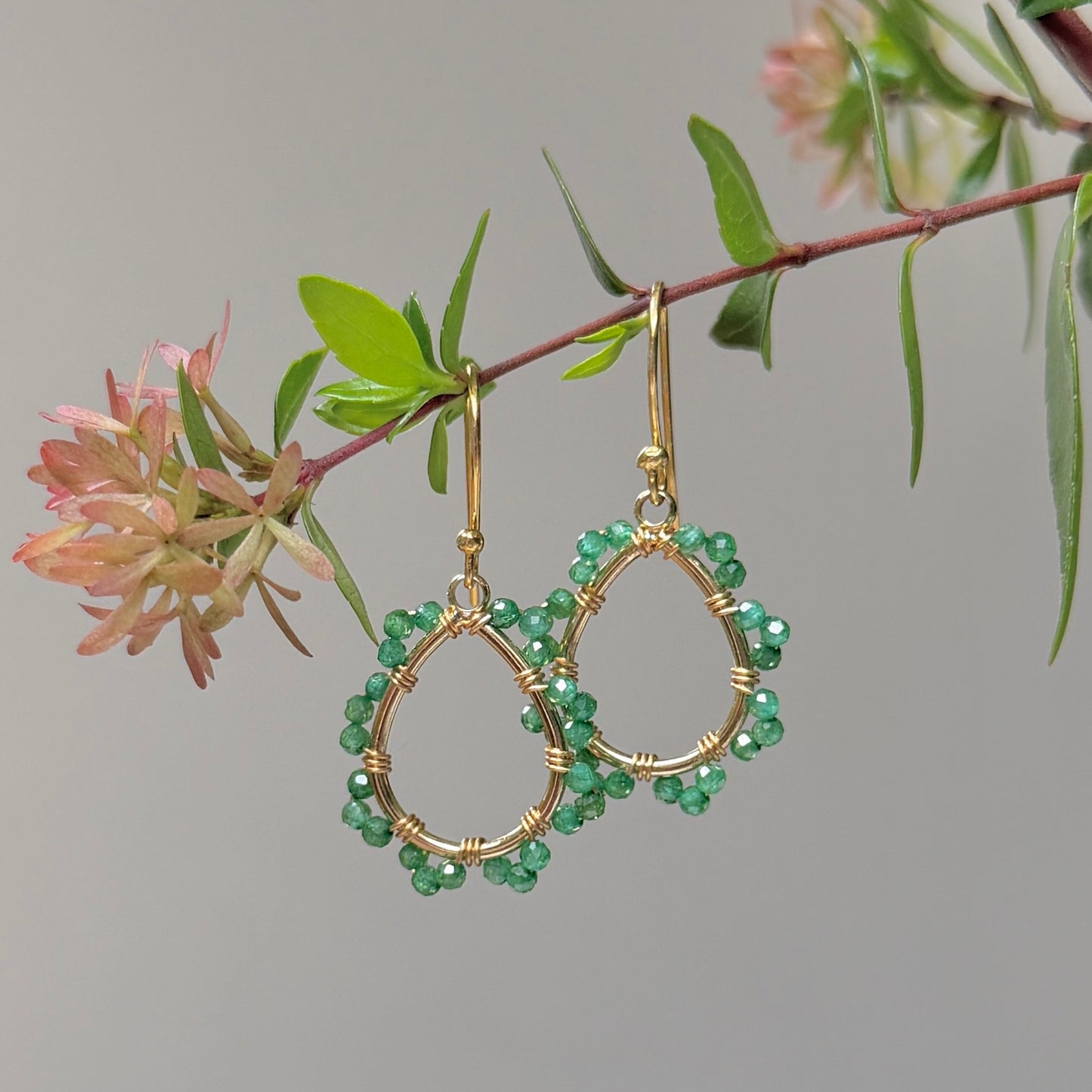 Apple Green Jade Mini Swirl Teardrop Earrings
