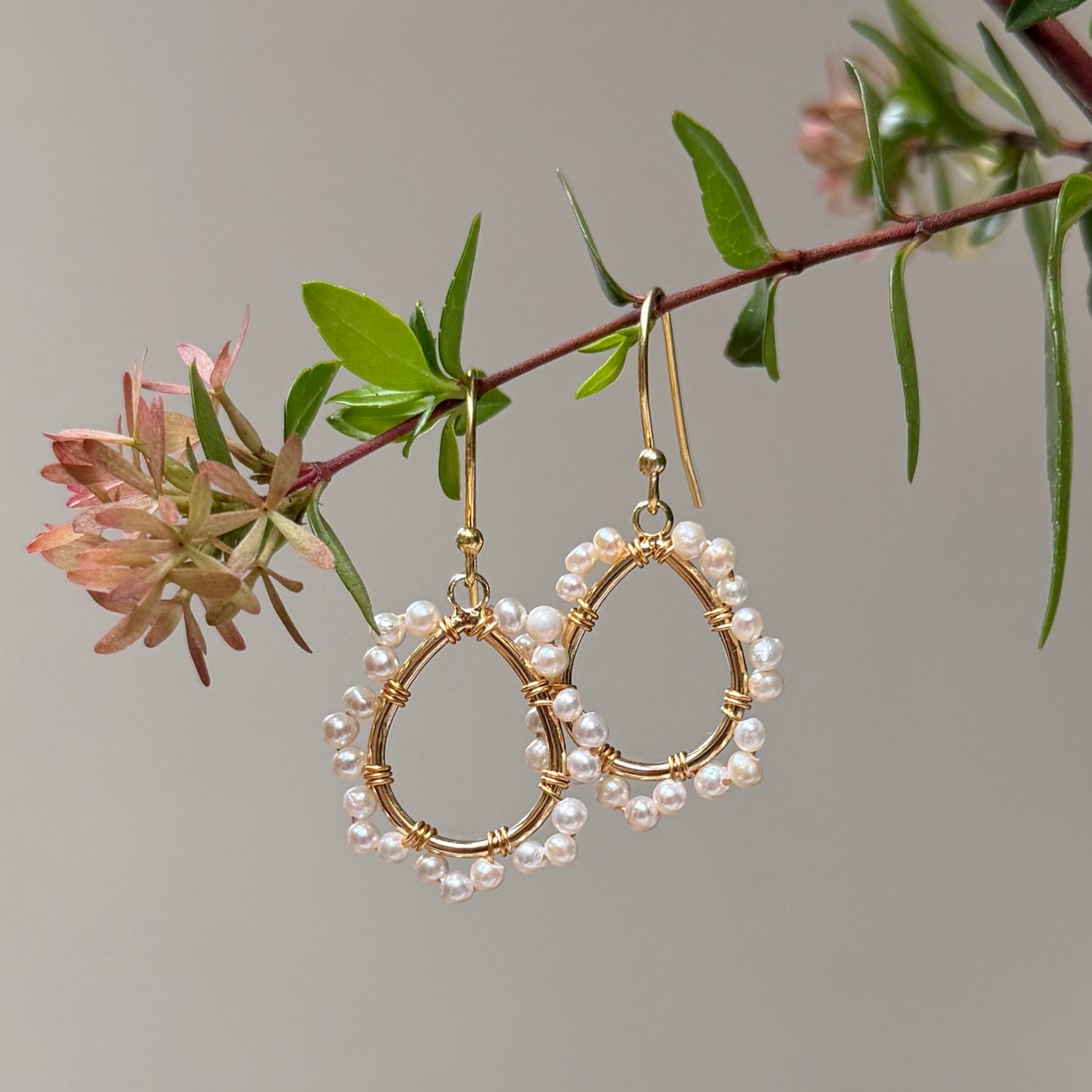 Freshwater Pearl Mini Swirl Teardrop Earrings