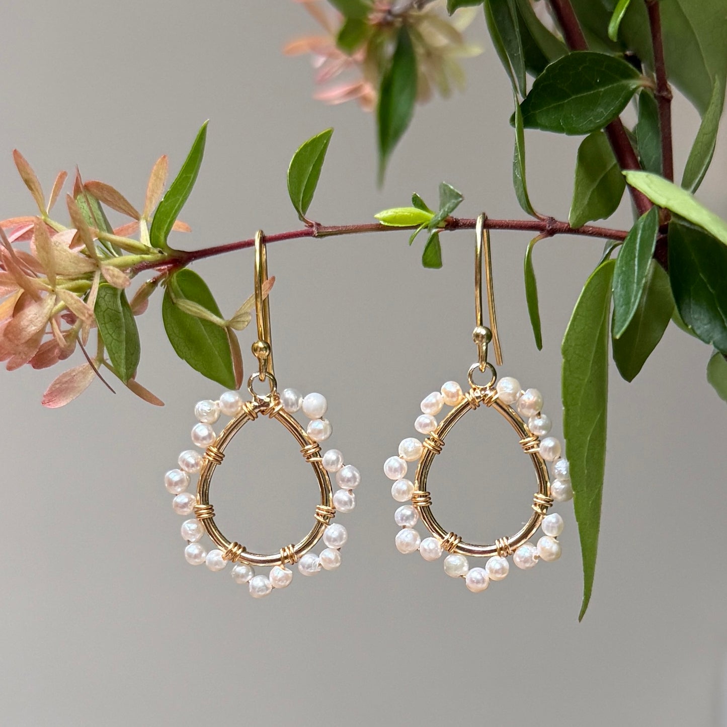 Freshwater Pearl Mini Swirl Teardrop Earrings