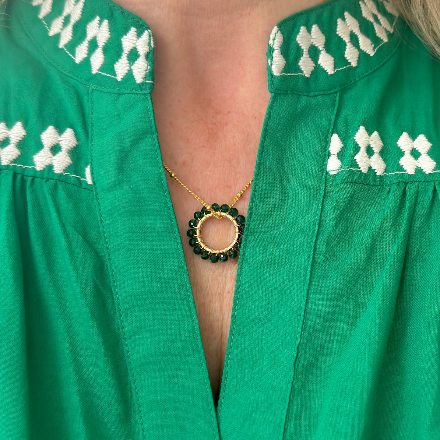 Emerald Green Jade (Midi Bead) Pendant Necklace