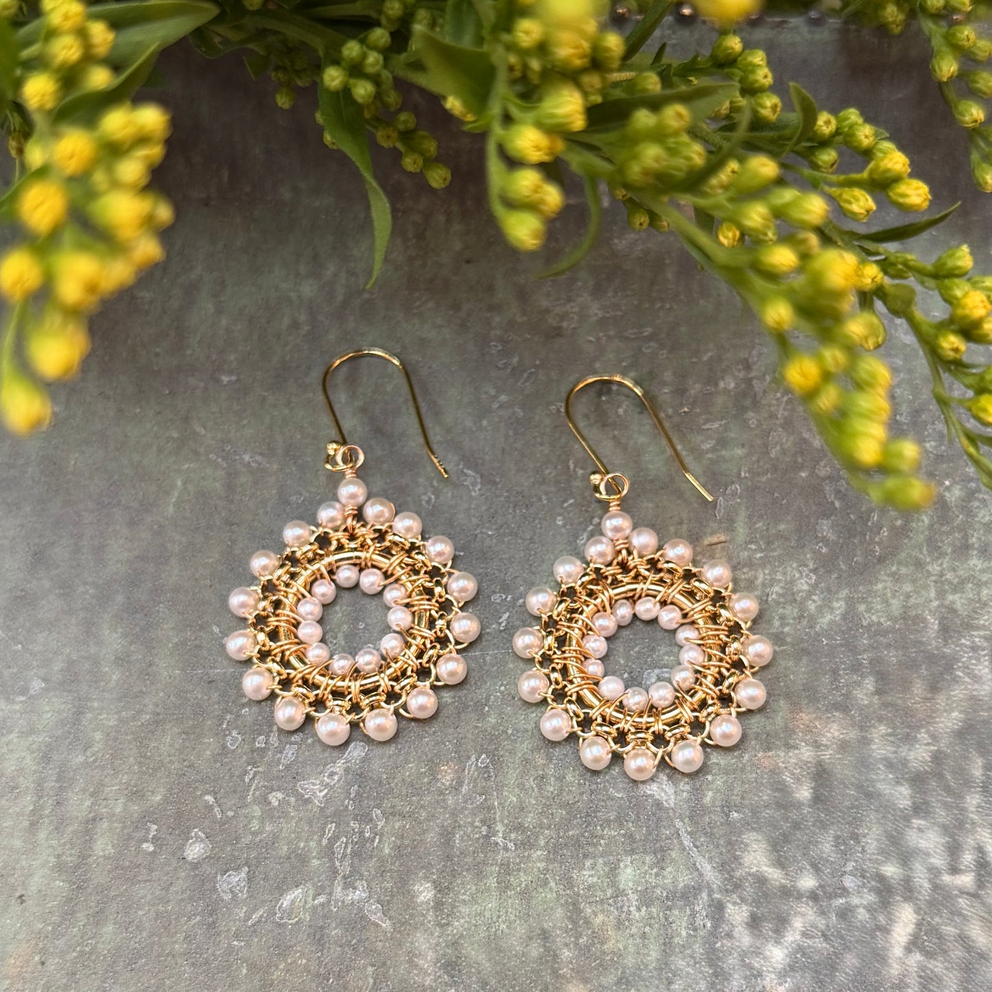 Freshwater Pearl Rolo Round Beaded Earrings