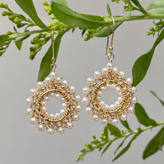 Freshwater Pearl Rolo Round Beaded Earrings