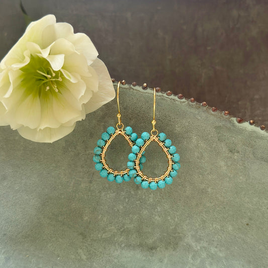 Turquoise Blue Mini Teardrop Earrings