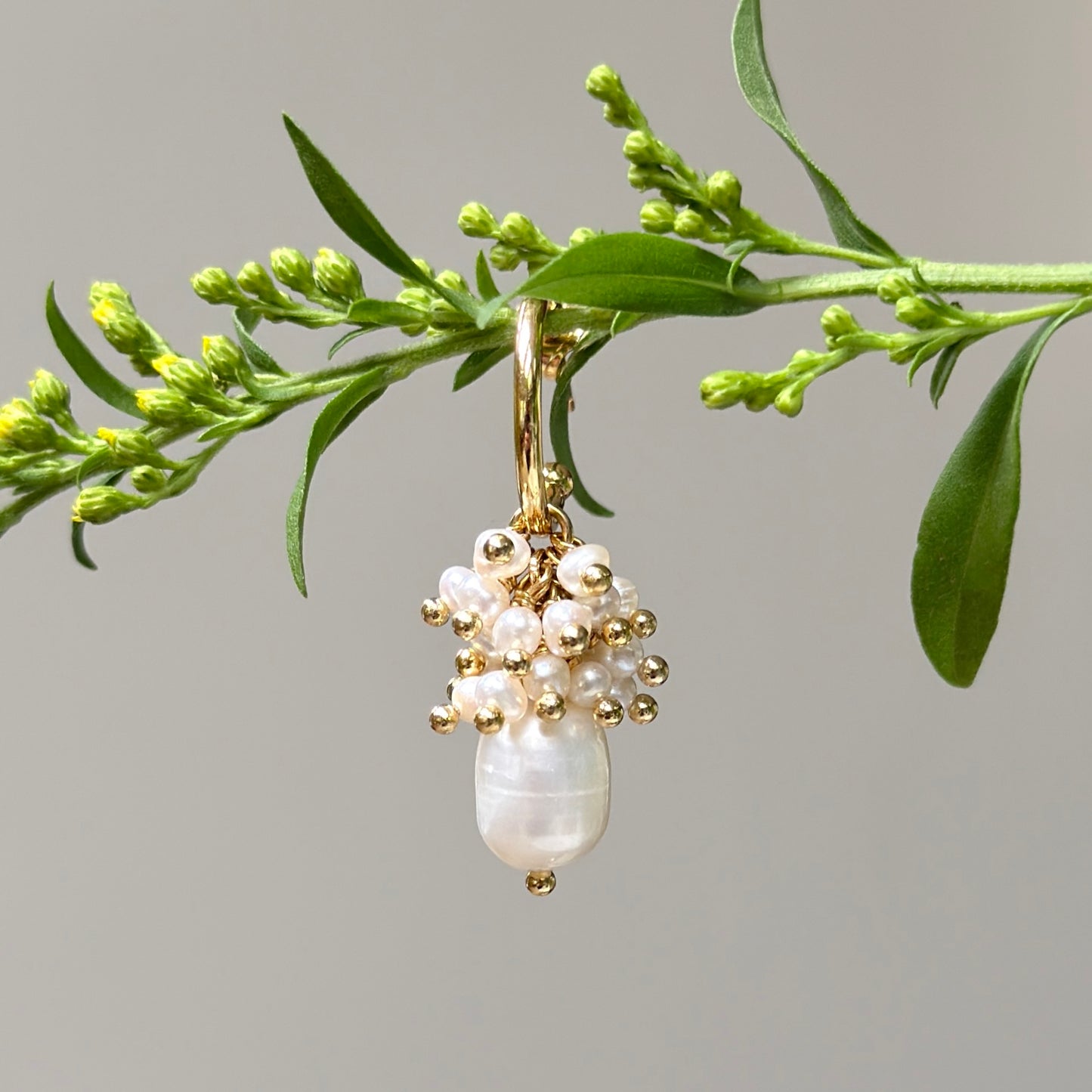 Mini Hoop Earrings With Ibiza Pearl Drops