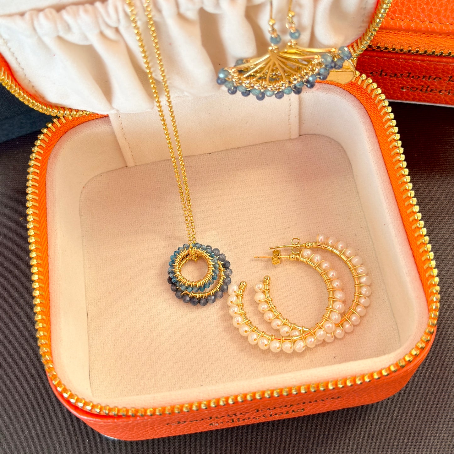 ITALIAN LEATHER TRAVEL JEWELLERY BOX
