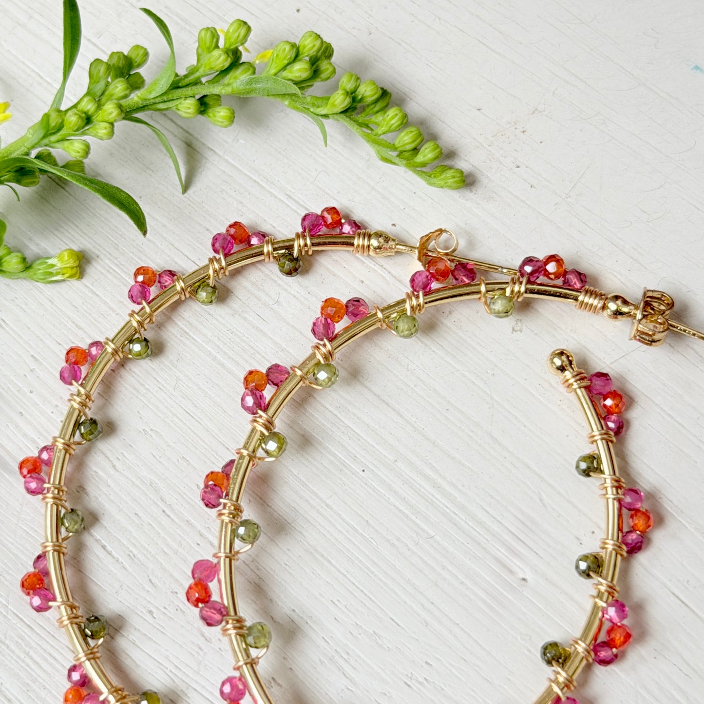 Tutti Frutti Swirl Wrapped Maxi Hoop Earrings